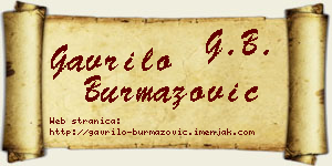 Gavrilo Burmazović vizit kartica